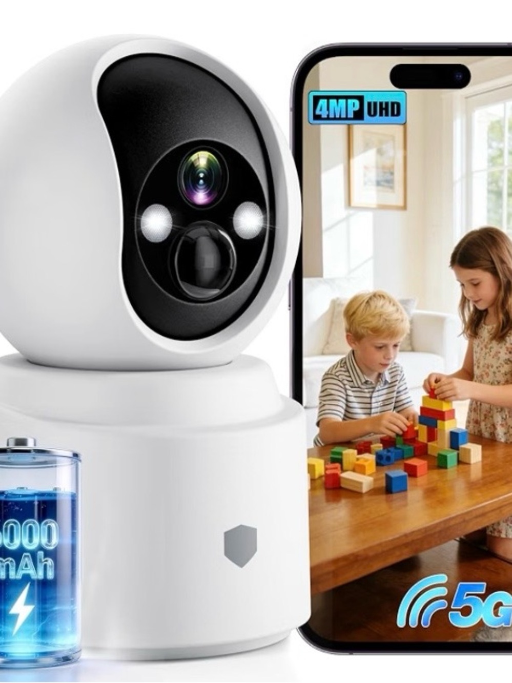 NEW 4MP Wireless Indoor Security Camera – Pan/Tilt, Night Vision & 2-Way Talk